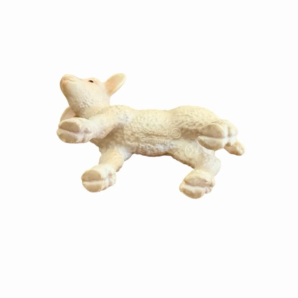 Schleich Lamb Lot 13285 Standing 2003 & 13284 Lying 2004 Retired Farm Life
